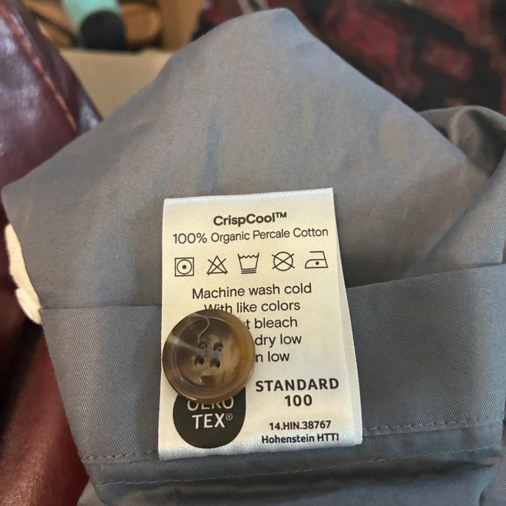 NWOT SIJO 400 Thread Count CrispCool Organic Cotton Percale King Duvet Cover